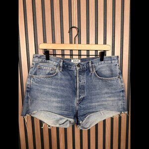 Agolde Jean Shorts 29 Womens Blue Cut Off 5-Pocket High Rise Denim